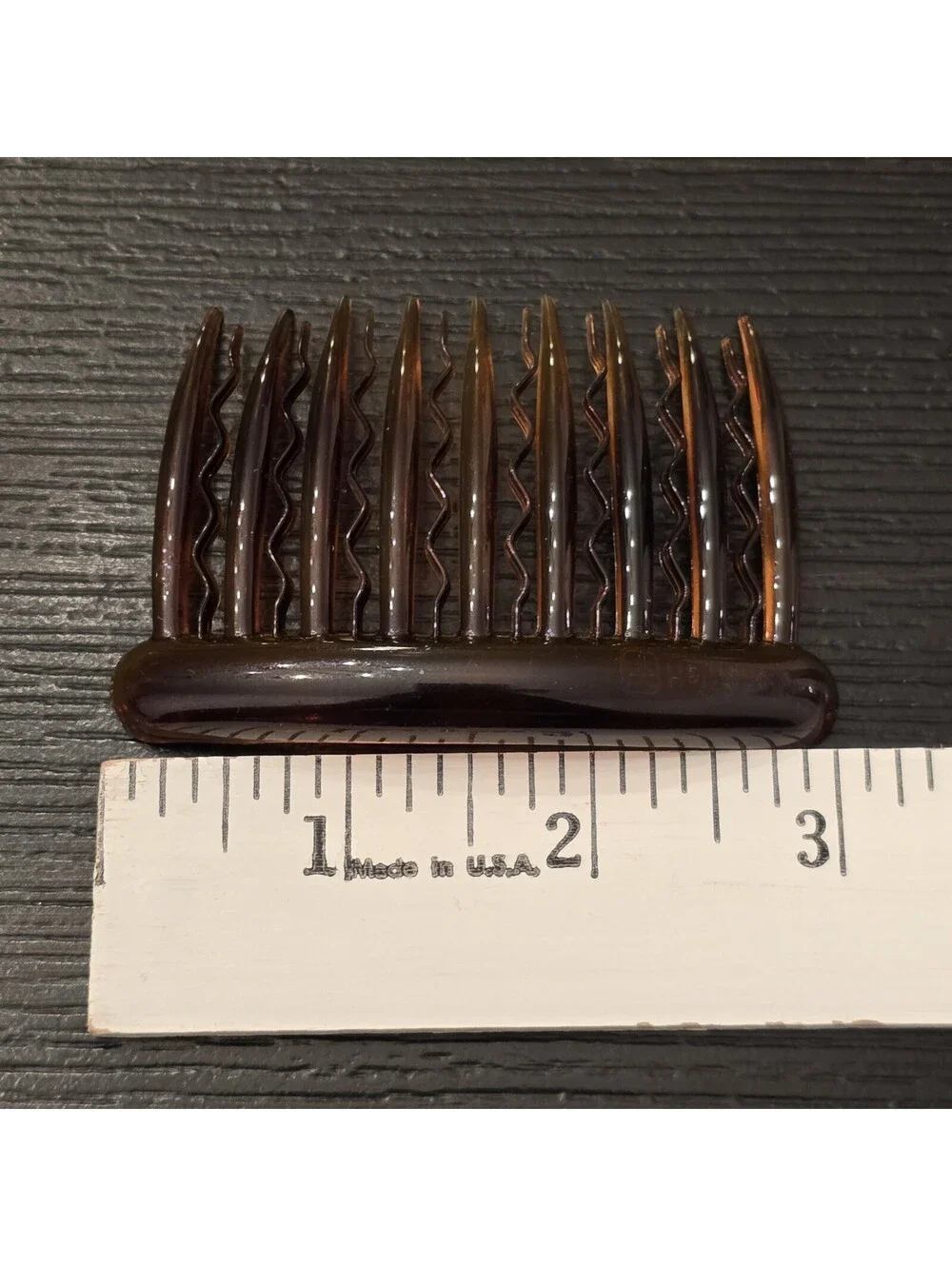 Vintage Helfrance French Tortoise Hair Combs Set Of 2 Wavy Teeth France EUC